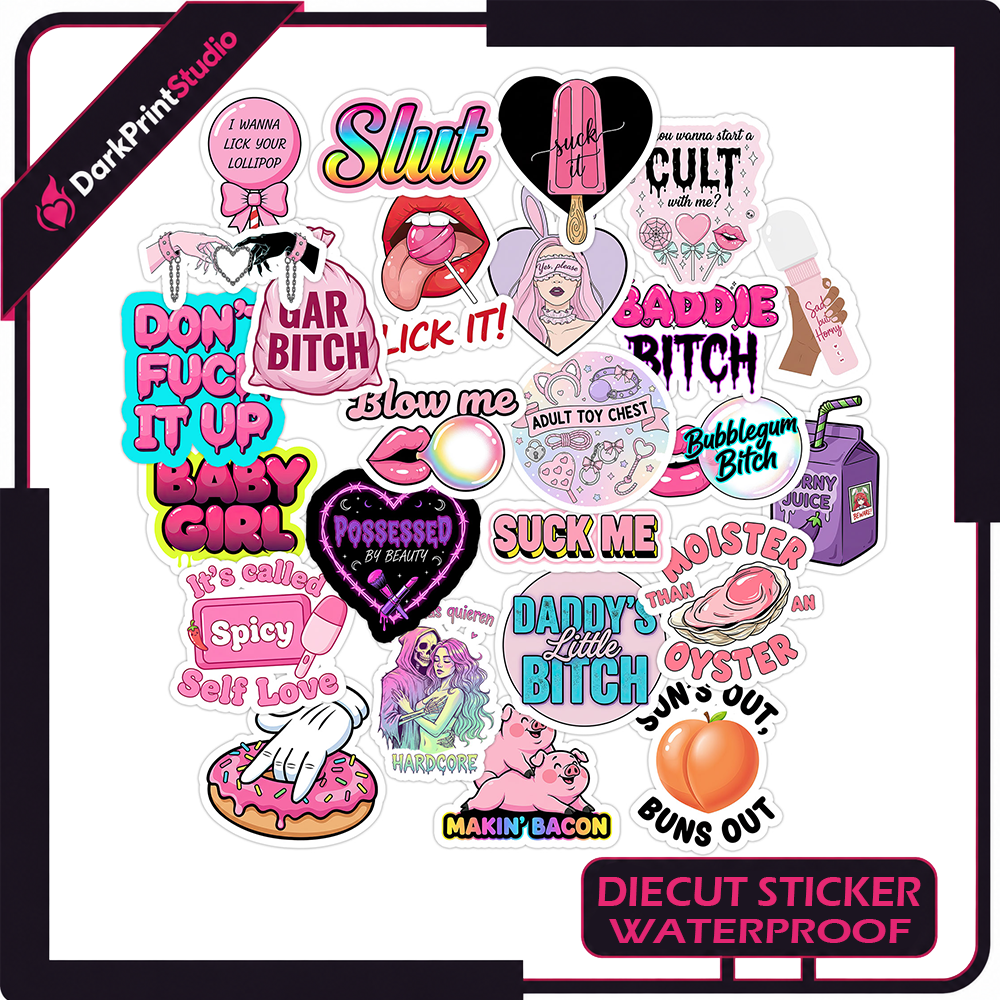 25PCS Slut BDSM Stickers – Kink Stickers, Funny Bondage Adult Stickers, Waterproof Vinyl Decals
