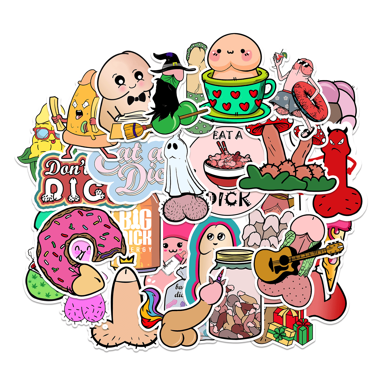 30PCS Dick Stickers Pack – Penis Cartoon Vinyl Decals, Pussy Sticker Funny - DarkPrintStudio™