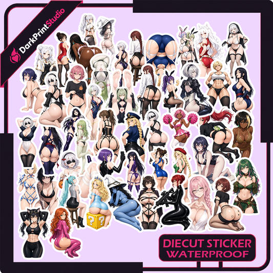 50PCS Sexy Anime Bikini Girl Stickers – Anime Girl Stickers, Kawaii Anime Sticker Pack, Waterproof Vinyl Decals