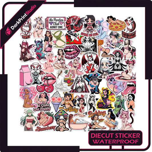 50PCS Sexy Girl Stickers – Adult Stickers, Kawaii Girl Sticker Pack, Waterproof Vinyl Decals