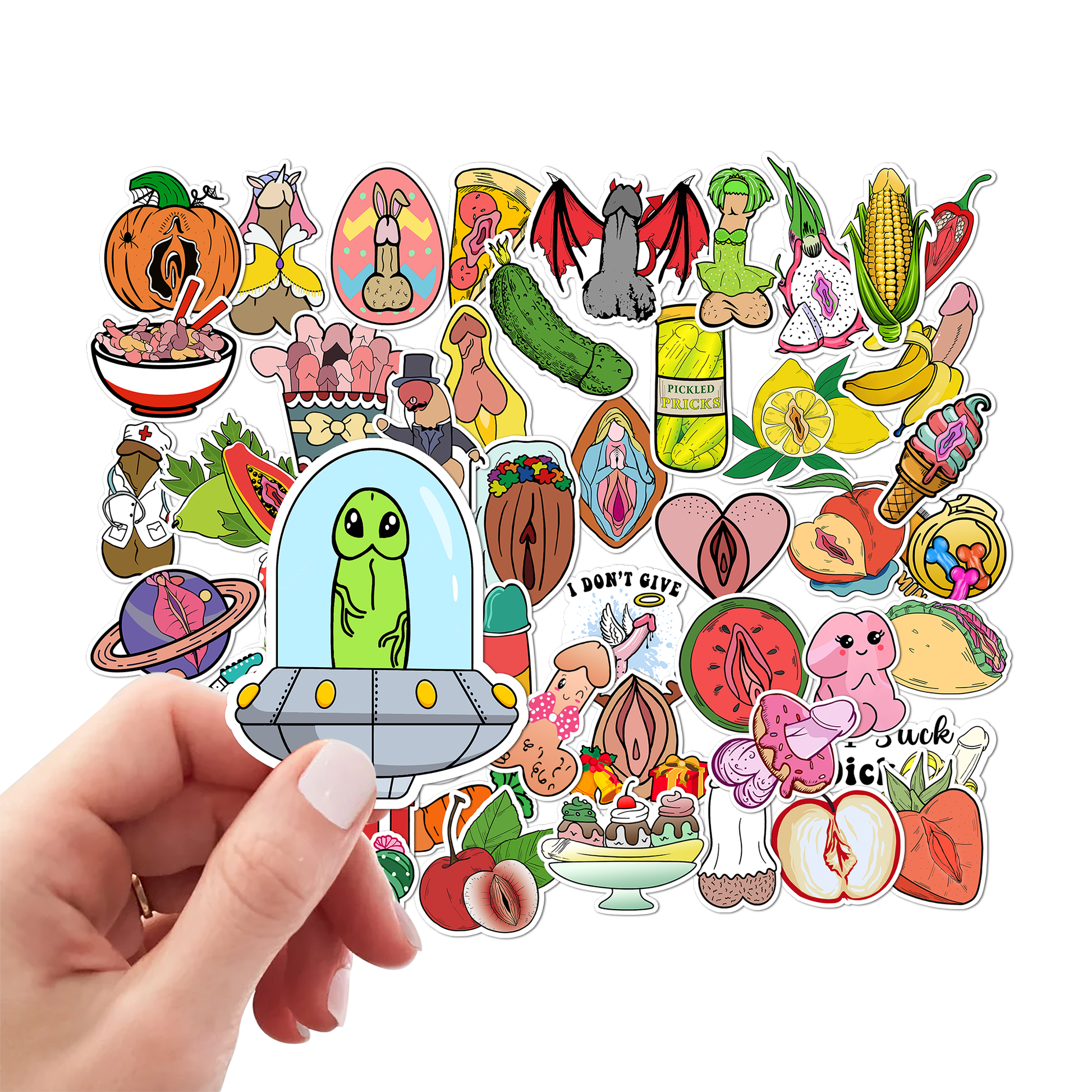 50PCS Funny Dick & Vulva Stickers Pack, Sexy NSFW Decals, Pussy Stickers, Dirty Decals - DarkPrintStudio™