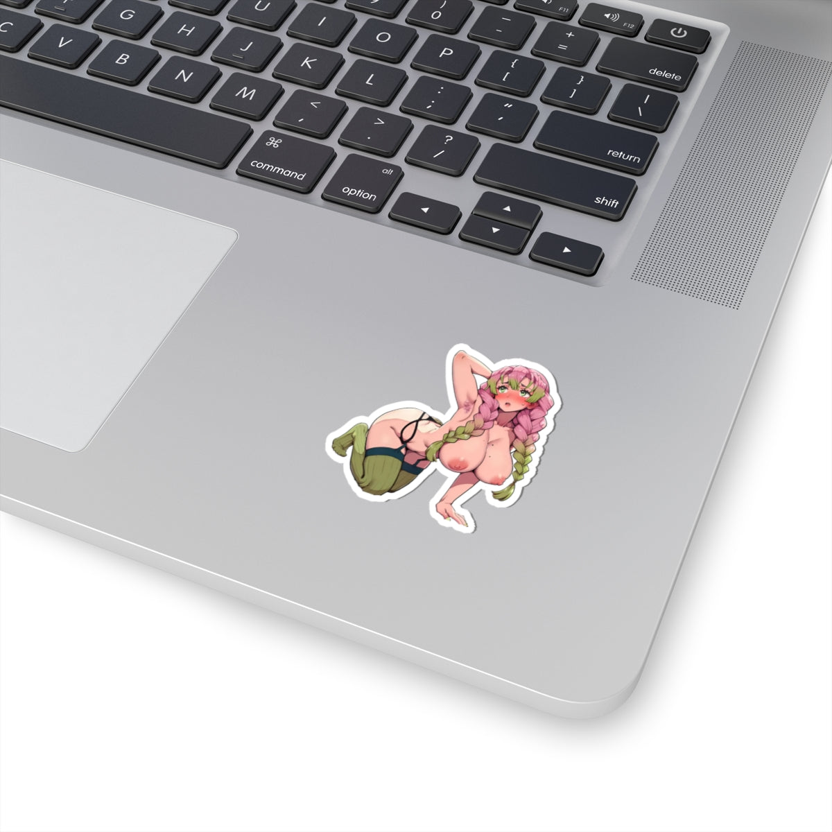 3pcs Anime Ecchi Die-Cut Sticker — Pink Braids & Thigh-Highs Vinyl Decals