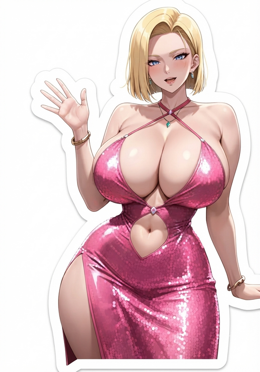 3pcs Sexy Android 18 Dragonball Stickers — Sexy Anime Waifu Stickers