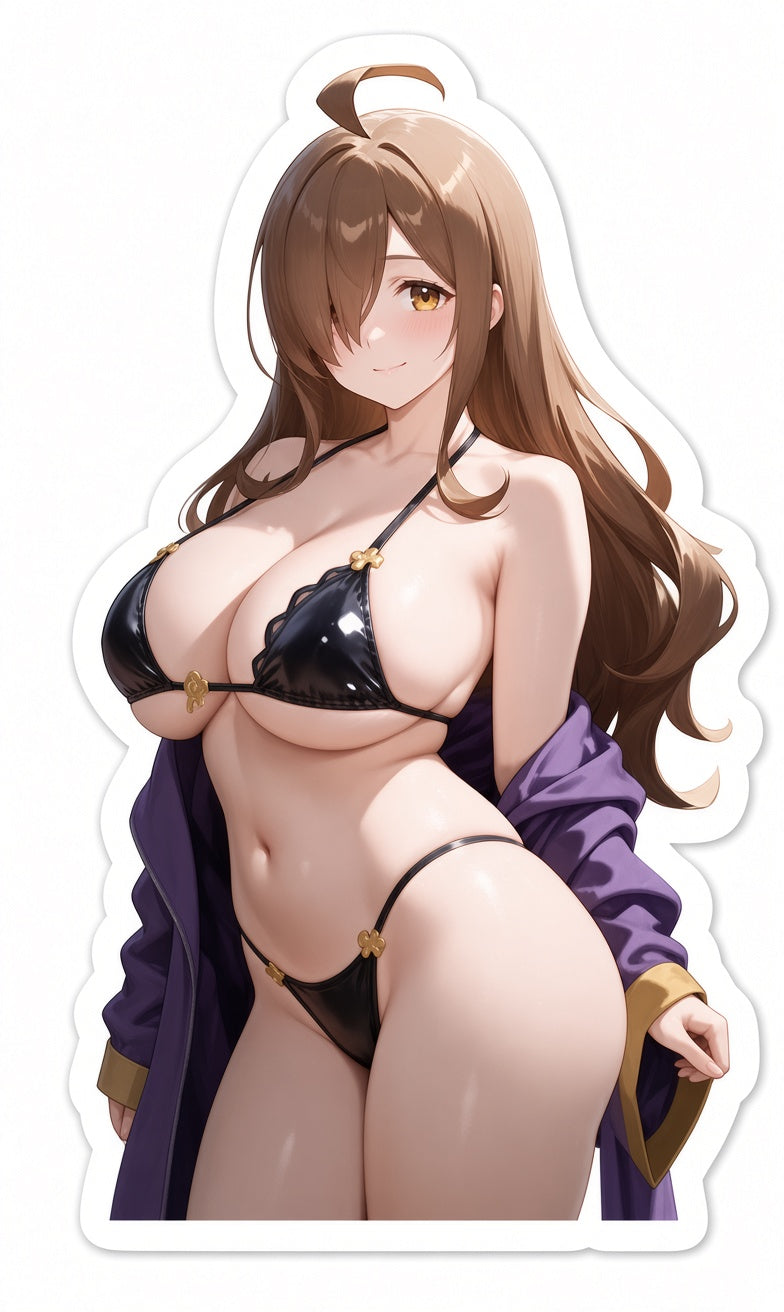 3pcs Sexy Wiz KonoSuba Anime Stickers - Black Bikini Archmage Waifu Vinyl Decal