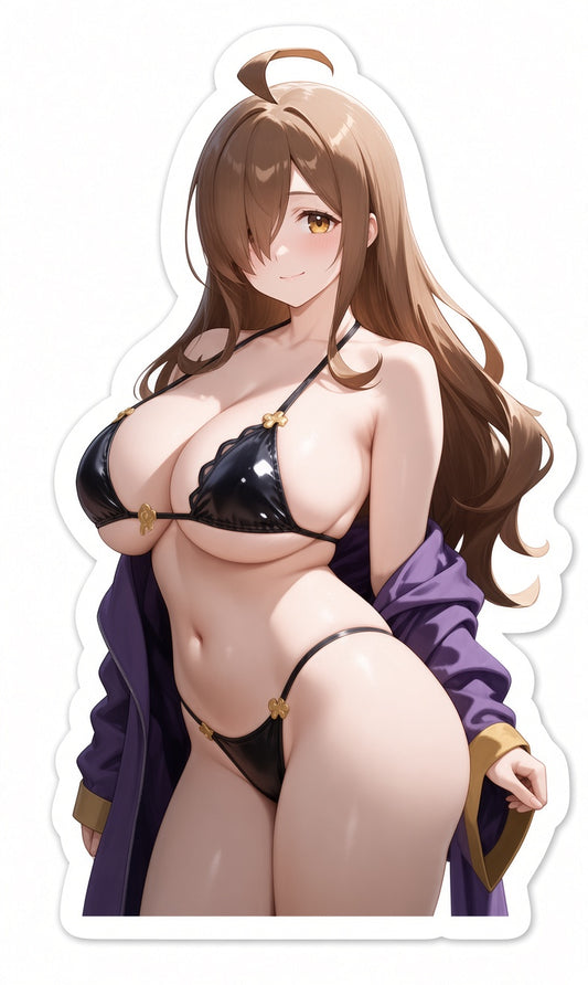 3pcs Sexy Wiz KonoSuba Anime Stickers - Black Bikini Archmage Waifu Vinyl Decal