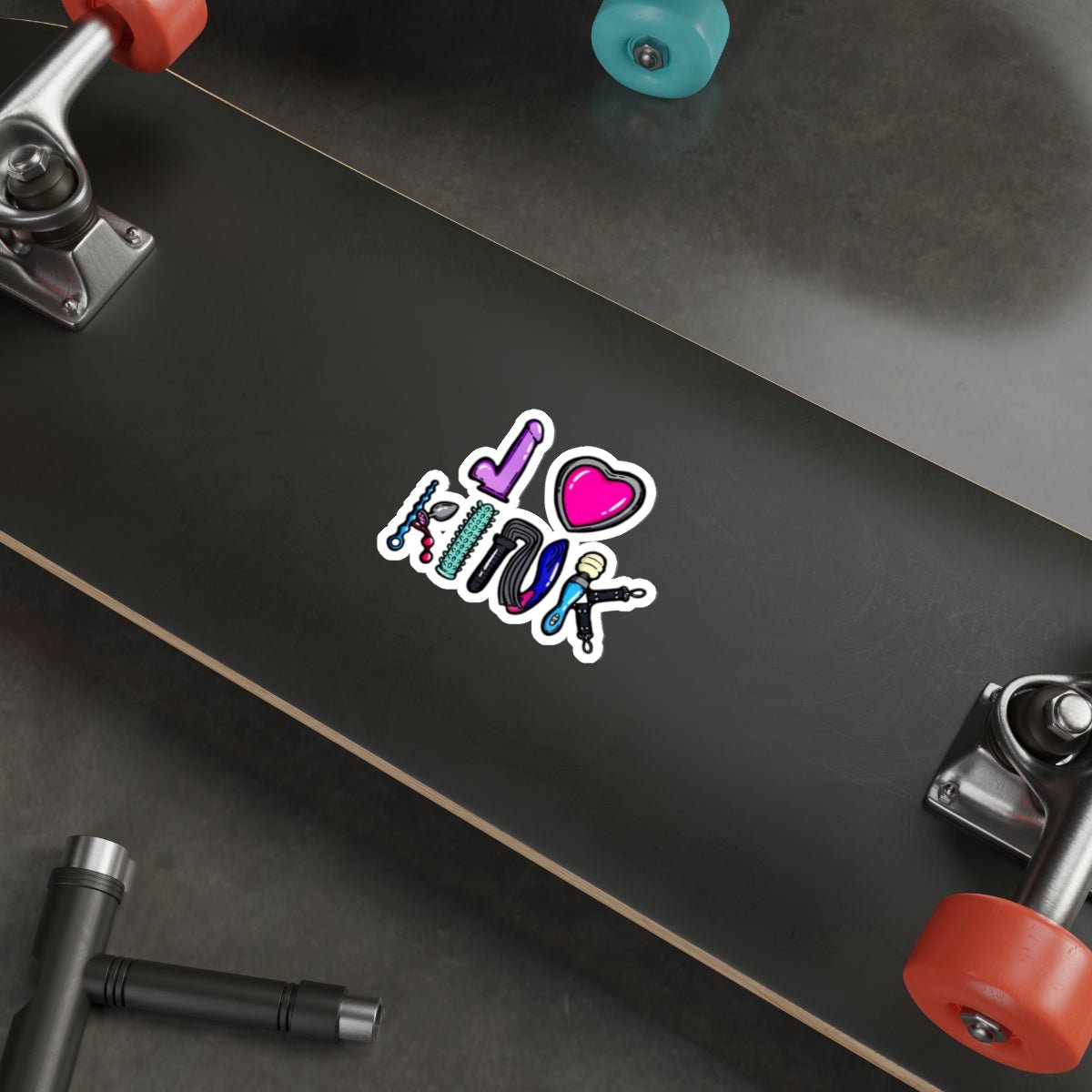 Adult Toy Stickers, Kinky Aesthetic Vinyl Decals, BDSM Toys Sticker Pack, Funny Spicy Waterproof Laptop Stickers, Pink Love Heart Adult Humor Decals - DarkPrintStudio™