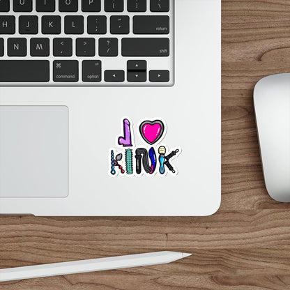 Adult Toy Stickers, Kinky Aesthetic Vinyl Decals, BDSM Toys Sticker Pack, Funny Spicy Waterproof Laptop Stickers, Pink Love Heart Adult Humor Decals - DarkPrintStudio™
