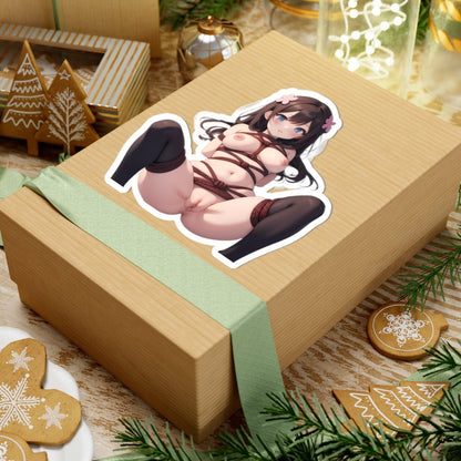 Anime Bondage Girl Sticker — Sexy Kiss-Cut Vinyl Sticker - DarkPrintStudio™