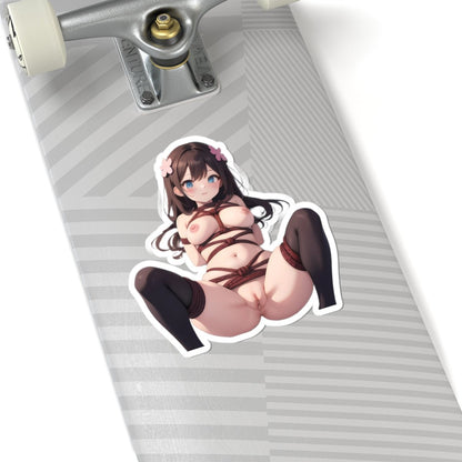 Anime Bondage Girl Sticker — Sexy Kiss-Cut Vinyl Sticker - DarkPrintStudio™