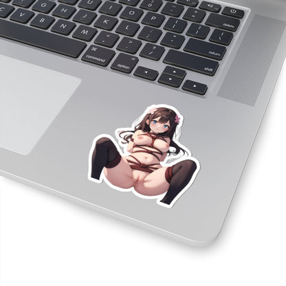 Anime Bondage Girl Sticker — Sexy Kiss-Cut Vinyl Sticker - DarkPrintStudio™