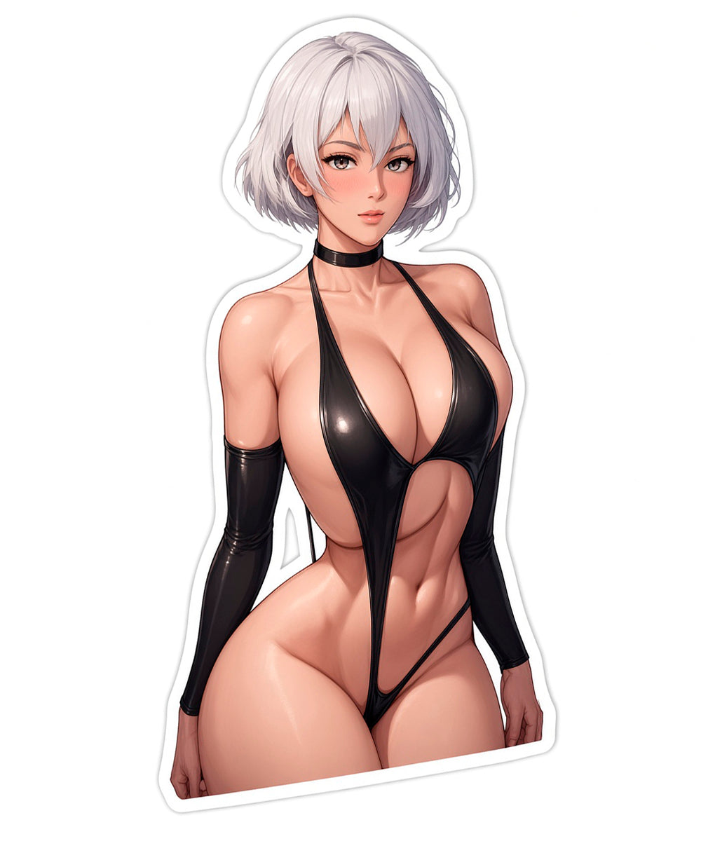 3pcs Sexy 2B NieR Automata Anime Stickers - White Hair Waifu Vinyl Decal