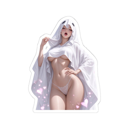 Sexy Anime Ghost Sticker — Cute Kawaii Pin-Up Laptop Decal - DarkPrintStudio™