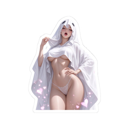 Sexy Anime Ghost Sticker — Cute Kawaii Pin-Up Laptop Decal - DarkPrintStudio™