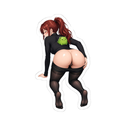 Sexy Anime Sticker — Twerking Redhead Kiss-Cut Vinyl - DarkPrintStudio™