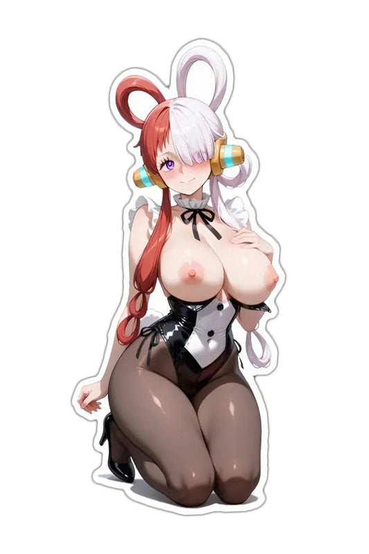 3pcs Sexy Uta Anime Stickers - Half Red White Hair Headphones Waifu Vinyl Decal